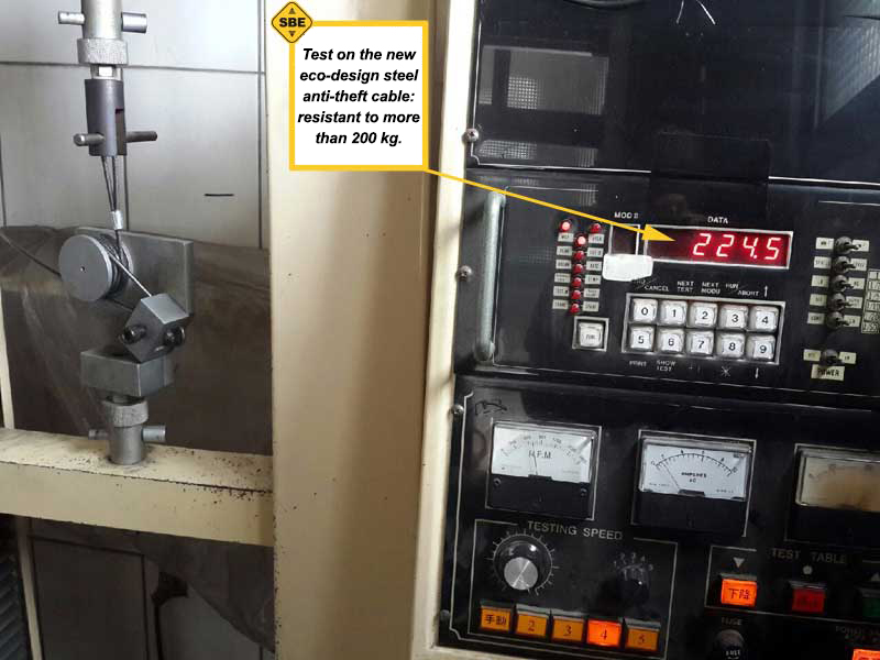 Test machine sur cable antivol éco systeme-antivol-acier-eco-cable-sécurité-ordinateur-fixation